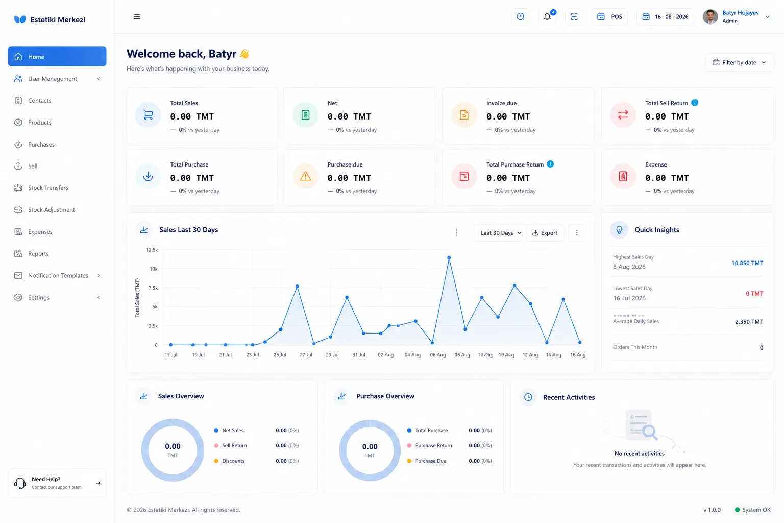 Point of Sale (POS) & Stock Management System case study interface screenshot