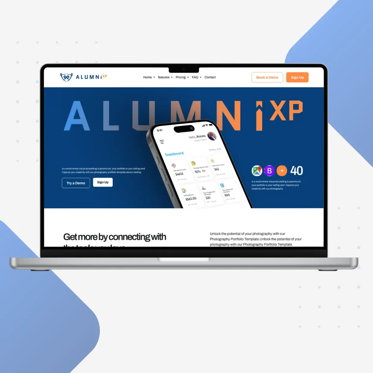 AlumniXP websites portfolio screenshot