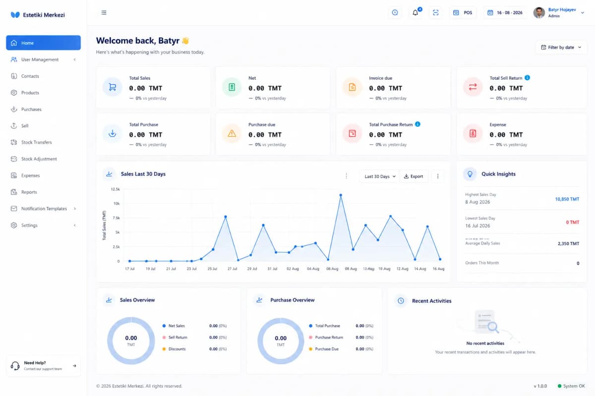 Point of Sale (POS) & Stock Management System case study interface screenshot